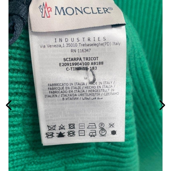 Moncler Wool Double Logo Scarf - Picture 2 of 4